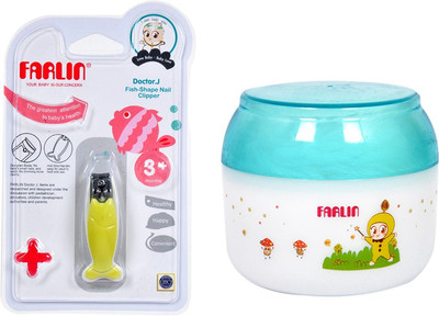 

Farlin Free Drop Powder Puff with Fish Nail Clipper (Combo Pack)(Blue, Green)