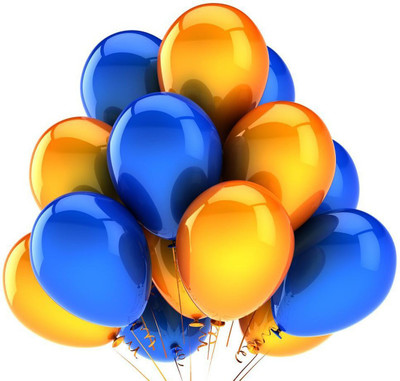 EVA Solid EVA0074 Balloon(Blue, Gold, Pack of 50)