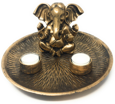 

Scrafts Polyresin 2 - Cup Tealight Holder Set(Gold, Pack of 1)