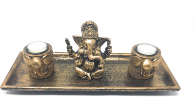 

Scrafts Polyresin 2 - Cup Tealight Holder Set(Gold, Pack of 1)