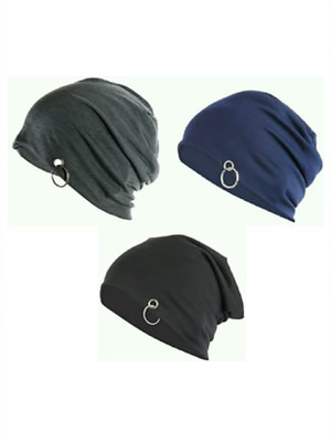 A to Z life style Solid Skull Cap Cap(Pack of 3)