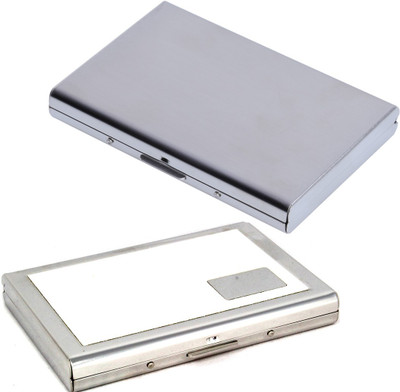 

Stealodeal Silver and White Metal Waterproof Business Atm 6 Card Holder(Set of 2, Silver, White)