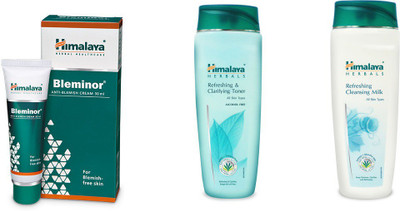 

Himalaya Bleminor Anti Blemish Cream, Refreshing & Clarifying Toner, Refreshing Cleansing Milk(Set of 3)