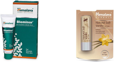 

Himalaya Bleminor Anti Blemish Cream, Natural Soft Vanilla Lip Care(Set of 2)