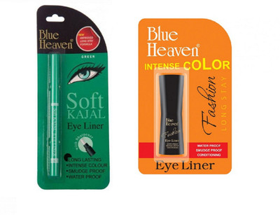 

Blue Heaven Soft kajal (green) with fashion eyeliner(Set of 2)