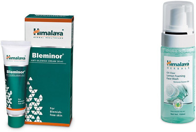 

Himalaya Bleminor Anti Blemish Cream, Oil Clear Lemon Foaming Face Wash(Set of 2)
