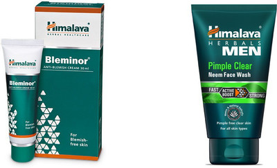 

Himalaya Bleminor Anti Blemish Cream, Men Pimple Clear Neem Face Wash(Set of 2)