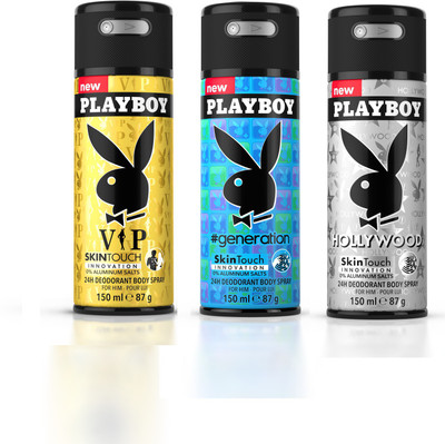 

Playboy VIP GENERATION HOLLYWOOD Deodorant Roll-on - For Men(450 ml, Pack of 3)