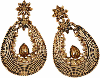 Jewels Capital Diva Style Cubic Zirconia Alloy Chandbali Earring
