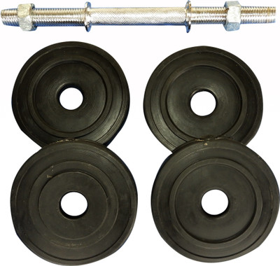 

Royal 1 kg 4 pc PVC Plates with 14 inch Chrome Silver Handle Black Weight Plate(5 kg)
