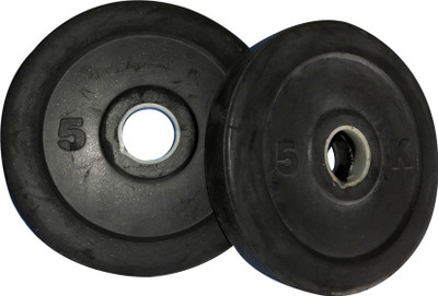 

Royal 5Kg 2Pc 55mm Law Cost Rubber Plates for Olympic ROD Black Weight Plate(5 kg)