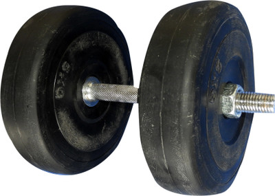 

Royal 5 Kg 2 PVC Plates with 14 inch Chrome Silver HANDLE Black Weight Plate(11 kg)