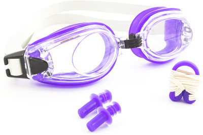 

Hrinkar Adjustable Eye Protection Swimming Goggles With Ear Plugs & Nose Clip - HSWG002 Swimming Goggles(Purple)