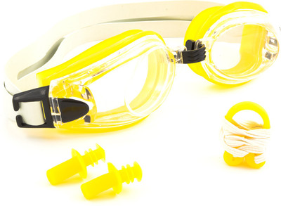 

Hrinkar Adjustable Eye Protection Swimming Goggles With Ear Plugs & Nose Clip - HSWG006 Swimming Goggles(Yellow)