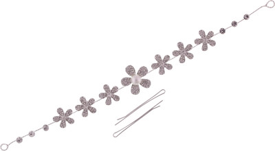 

My DT Lifestyle STONE STUDD HAIR PIN METAL TIARA Hair Accessory Set(Silver)