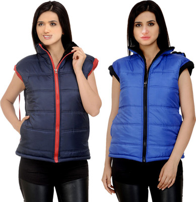 Candy House Sleeveless Solid Women Jacket