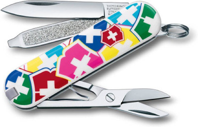 

Victorinox CLASSIC,58 MM, "VX COLORS",SKAI CASE 3 Function Multi Utility Swiss Knife(Silver)