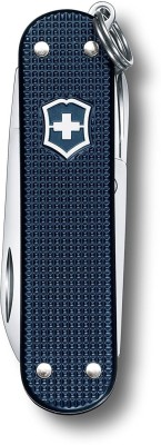 

Victorinox Classic Small Pocket Tool, 58mm, Alox Steel Blue Ribbed Swiss Army Knife(Blue)