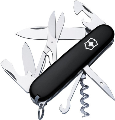 

Victorinox Climber Black 8 Function Multi Utility Swiss Knife(Black)