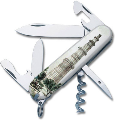 

Victorinox Pockt Tool Spartan Cellidor 91mm, White(logo Qtab Minar) In 6 Function Multi Utility Swiss Knife(White)