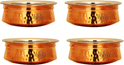 

Taluka Handmade Copper Serving Handi 1.2 L(Copper, Non-stick, Induction Bottom), Brown