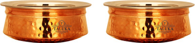 

Taluka Handmade Copper Serving Handi 1 L(Copper, Non-stick, Induction Bottom), Brown