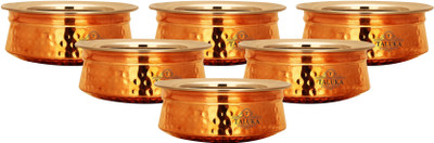 

Taluka Handmade Copper Serving Handi 1.8 L(Copper, Non-stick, Induction Bottom), Brown