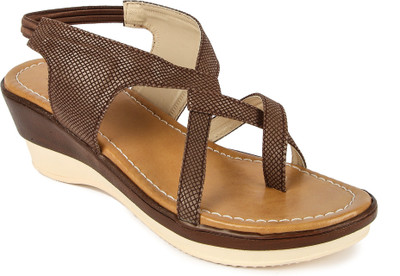 

Feather Leather Women BROWN Wedges