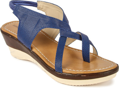 

Feather Leather Women BLUE Wedges