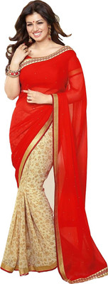 

Twinsbirds Floral Print Bollywood Georgette Saree(Multicolor)