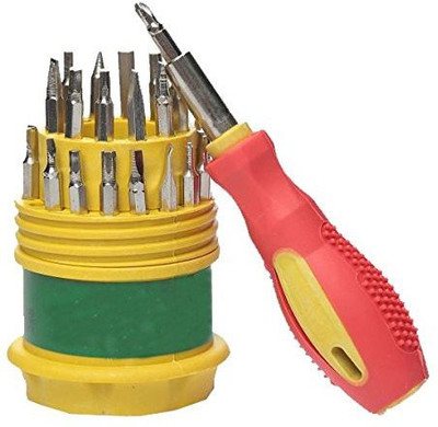 

Jackly JK6036 Ratchet Screwdriver Set(Pack of 1), Yellow;silver;red