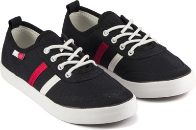 

DeVEE Everlast Twin Striped Black Canvas Shoes For Women(Black