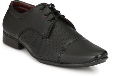

Gubatti Â® Lace-Up Synthetic Leather Formal Shoes For Men Lace Up For Men(Black