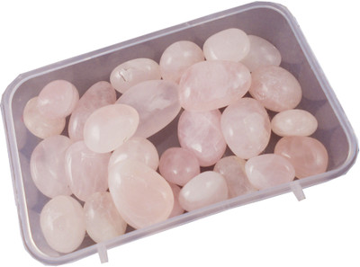 

estore 200 gm 100% Natural Rose Quartz Tumble Stone Crystal Healing Gemstone for love and attraction and enhance love relationship Decorative Showpiece - 2 cm(Stoneware, Pink)