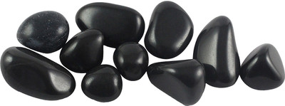 

estore 100 Gm 100% Natural Black Onyx Tumble Stone Crystal Healing Gemstone for power and protection from negativity. Decorative Showpiece - 2 cm(Stoneware, Black)