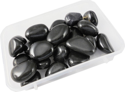 

estore 200 Gm 100% Natural Black Onyx Tumble Stone Crystal Healing Gemstone for power and protection from negativity. Decorative Showpiece - 2 cm(Stoneware, Black)
