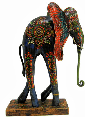 

Shivay Arts Wooden & Iron Ethnic Multicolor Fine Emboss Elephant Showpiece Figurine Statue Decorative Showpiece - 31 cm(Wooden, Iron, Multicolor)