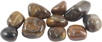 

estore 100 gm 100% natural tiger eye tumble stone crystal healing gemstone for remove evils and for protection and power Decorative Showpiece - 2 cm(Stoneware, Brown)