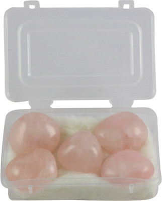 

estore 5 pcs 100% Natural Rose Quartz Tumble Stone Crystal Healing Gemstone for love and attraction and enhance love relationship Decorative Showpiece - 2 cm(Stoneware, Pink)