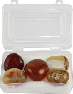 

estore 5 pcs 100% Natural Brown Onyx Tumble Stone Crystal Healing Gemstone for strength,power,protection and confidence. Decorative Showpiece - 2 cm(Stoneware, Brown)