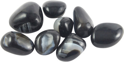 

estore 100 Gm 100% Natural Sulemani Akik hakik Tumbled Stone Crystal Healing Gemsstone for remove evils and for protection and power Decorative Showpiece - 2 cm(Stoneware, Black)