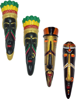 

Rasoh village hand artz tribal terracotta handmade combo wall hanging decoratives Decorative Showpiece - 29 cm(Terracotta, Multicolor)