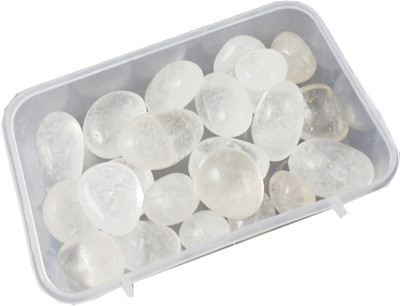 

estore 200 gm 100% Natural crystal quartz tumble Stone Crystal Healing Gemstone for healing energy and power. Decorative Showpiece - 2 cm(Stoneware, White)