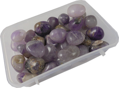 

estore 200 Gm 100% Natural Amethyst Tumble Stone Crystal Healing Gemstone for for physical and mental energy. Decorative Showpiece - 2 cm(Stoneware, Purple)