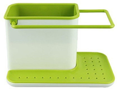 

RIANZ 3 IN 1 Organizer for Dishwasher Liquid,Sponge, Cloth, Brush, Soap. Sink Sponge Holder(Plastic)
