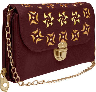 

Tap Fashion Women Evening/Party Maroon PU Sling Bag