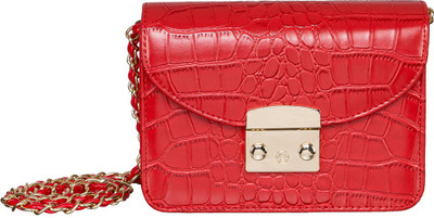 

peaubella Women Evening/Party Red Leatherette Sling Bag