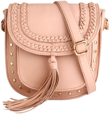 

Perido Men & Women Casual Pink PU Sling Bag