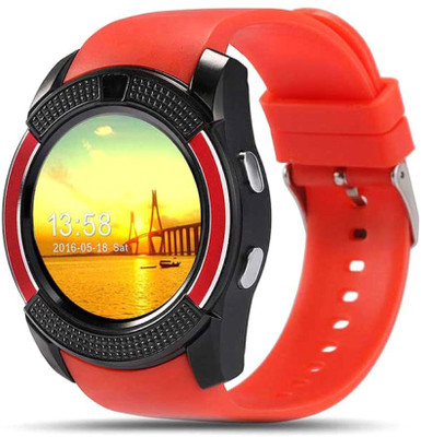 

ESTAR Presenting Bluetooth Smartwatch with Sim- Card Support Compatible with karboon A14, Red Smartwatch(Red Strap Free Size)