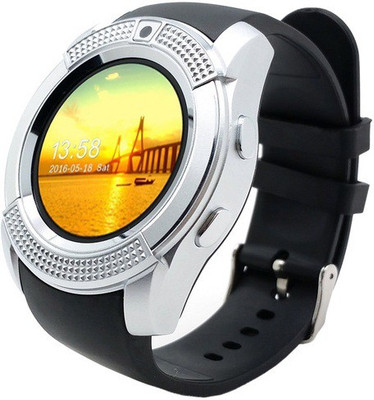 

ESTAR Presenting Bluetooth Smartwatch with Sim- Card Support Compatible with karboon Aura, Silver Smartwatch(Black Strap Free Size)